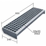 Лестничная ступень Р 33х33/30х2 Zn 600х240 мм