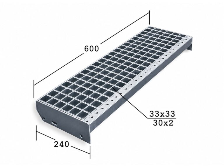Лестничная ступень Р 33х33/30х2 Zn 600х240 мм