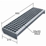Лестничная ступень Р 33х33/30х2 Zn 600х270 мм