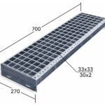 Лестничная ступень Р 33х33/30х2 Zn 700х270 мм