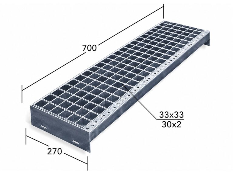 Лестничная ступень Р 33х33/30х2 Zn 700х270 мм