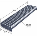 Лестничная ступень Р 33х33/30х2 Zn 800х270 мм
